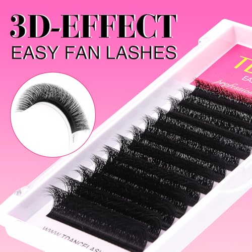 TDANCE Easy Fan Lash Extensions 3D Volume Lash Extensions Easy Fan Lashes Self Fanning Eyelash Extensions(0.07-CC,8-15mm)