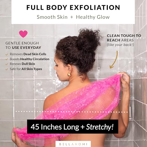 Bellanomi African Exfoliating Net Sponge 2-Pack – 45" Back Scrubber