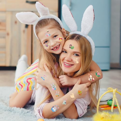 Easter Temporary Tattoos - 73 Colorful Designs, 10 Sheets