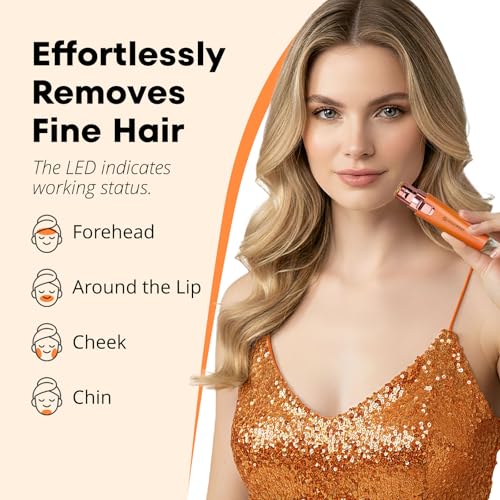 VG VOGCREST 2-in-1 Rechargeable Facial Hair Remover & Eyebrow Shaver with LED Light