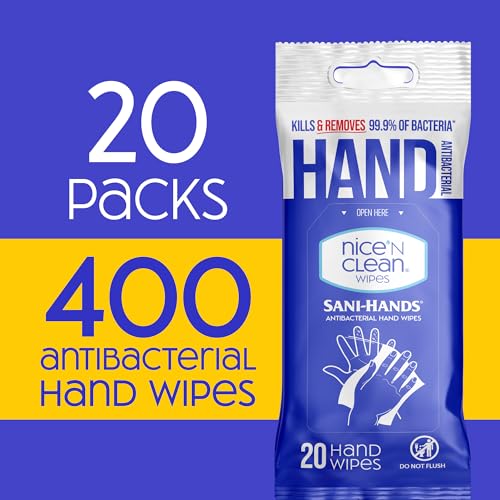 Nice 'N Clean Sensitive Skin Wet Hand Wipes Infused with Aloe & Vitamin E, Blue, 400 Count