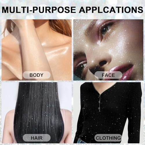 Scarman Hair and Body Glitter Spray - Ultra Fine Silver Holographic Glitter