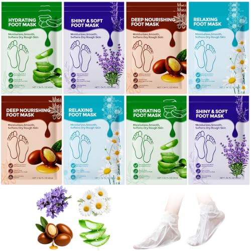 QUNGCO Moisturizing Foot Mask 20-Pack - Hydrating Socks for Dry Cracked Feet