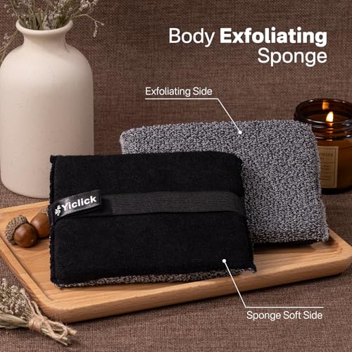Yiclick Exfoliating Body Scrubber 2-Pack with Handle