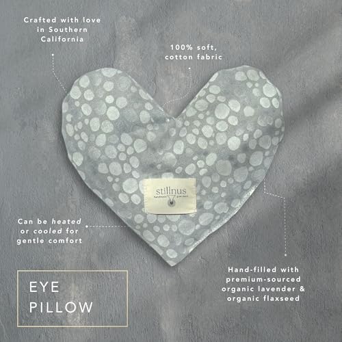 Weighted Heart Eye Pillow with Organic Lavender & Flaxseed ? Relaxation Gift for Women, Meditation Tool, Mindful Rest, Cooling Eye Mask, Wellness Self-Care Kit