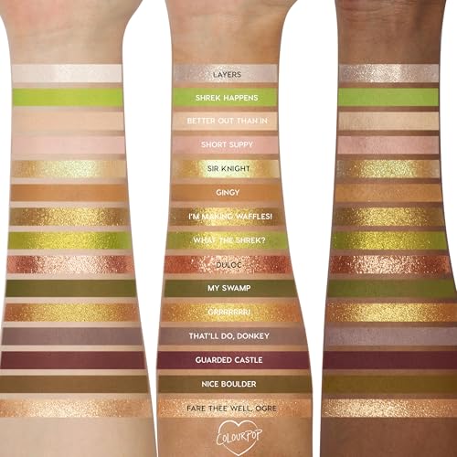 ColourPop x Shrek Beware Ogre Eyeshadow Palette - Limited Edition with Matte, Metallic & Glitter Finishes