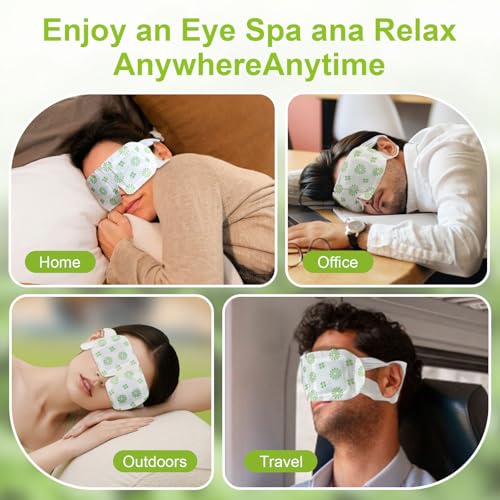 20 Packs Steam Eye Mask, Wormwood Steam Eye Masks Disposable, Self-Heating Relief Heated Eye Mask for Fatigue, Perfect for Home, Sleep, Spa & Travel