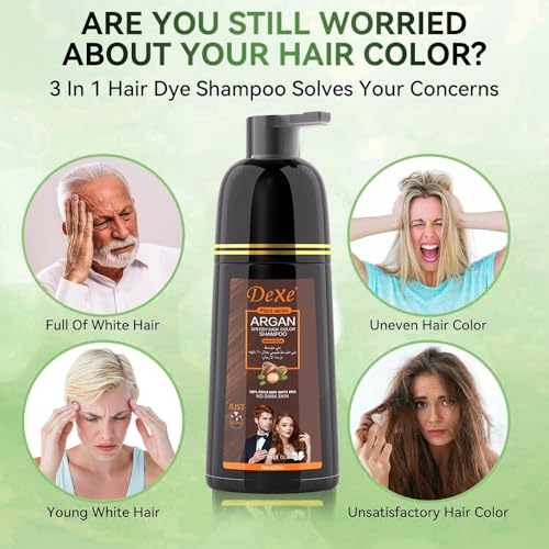 Medium Brown Hair Dye Shampoo 420ml - 3-in-1 Formula