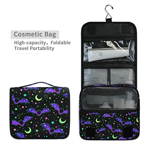 Hanging Toiletry Bag Magic Galaxy Bat Makeup Bag Travel bag for Toiletries Portable Toiletry Organizer Bags Toiletry Bag for Women Men, Travel-Essentials Toiletry Bag