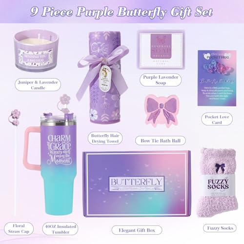 9-Piece Self-Care Gift Set for Women with 40oz Tumbler