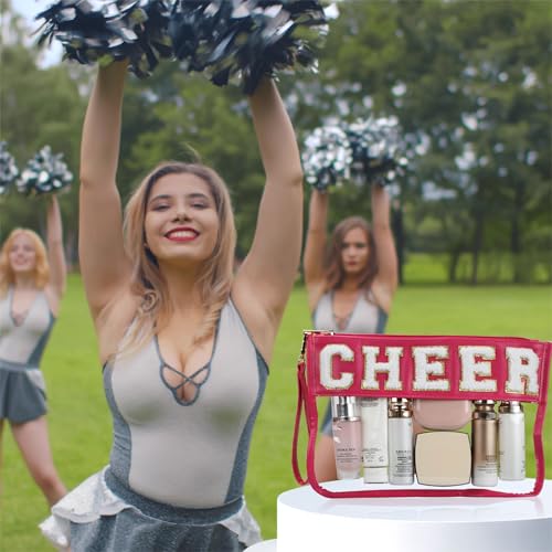 Cheer Chenille Makeup Bag with Patches | Waterproof Cosmetic Organizer