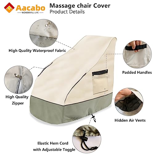 Massage Chair Cover 600D Oxford Cloth Full Body Shiatsu Massage Chair Protective Cover with Drawstring Waterproof Dustproof