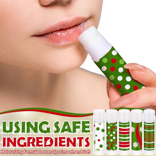 25 Pcs Christmas Peppermint Flavor Lip Balms Gifts Bulk Mini Peppermint Candy Flavor Moisturizing Lip Balms Elf Xmas Christian Party Favors Xmas Stocking Stuffer Bulk for Women Coworker Staff Employee