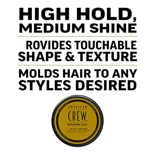 American Crew Men's Hair Molding Clay (Old Version) No Synthetic Fragrance 3oz High Hold Medium Shine