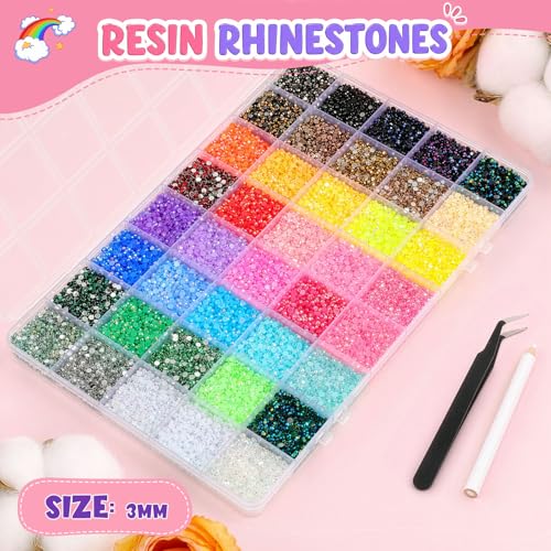3mm Flatback Rhinestones Bedazzling Kit - 40000 Pcs, 40 Colors