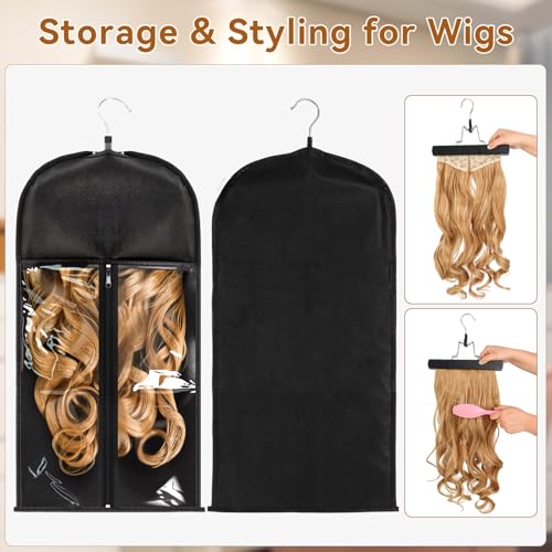 Wig Storage Bag with Hanger - Large Transparent Dust-Proof