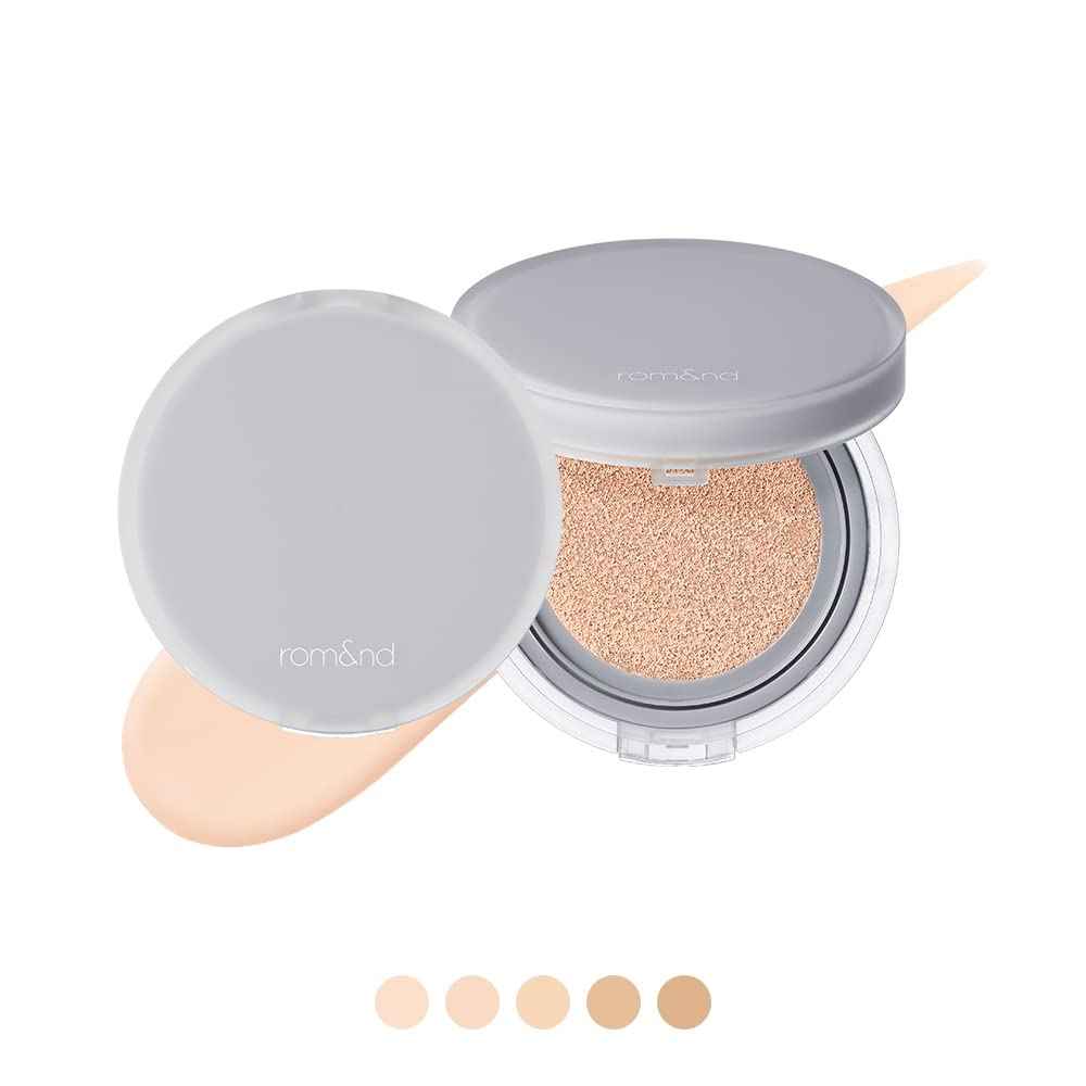Rom&nd Nu Zero Cushion (05 Sand 25) Long Lasting, High Coverage, Semi Matte Finish, Flawless Complexion Without Cakey Face, Makeup Base and Fixer, Thinly Layered, Korean Cushion Foundation