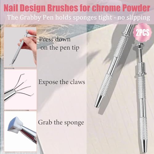 200 Pcs Ombre Nail Sponge Kit with Grabbing Pen, Acrylic Palette & Stand