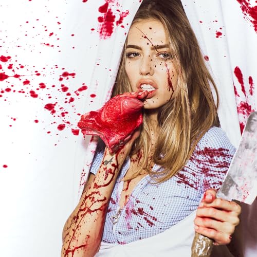 BOBISUKA Halloween Fake Blood Set - Fake Blood Spray & Dark Fake Blood with 10 Empty Fillable Blood Capsules, Realistic Washable Makeup Blood for Halloween Cosplay Theater SFX Makeup