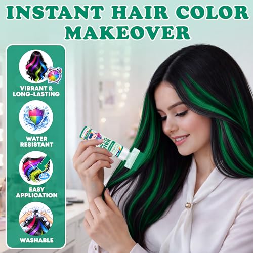 Green Washable Hair Color Marker – Water-Resistant Chalk