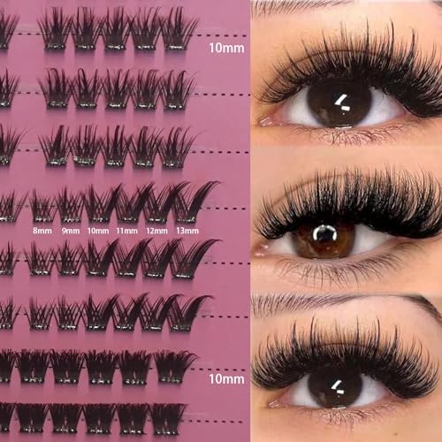 Volume Eyelash Extension Look DIY Lashes by SoCal Beauty | Vera ? Salon-Quality Faux Mink False Eyelashes, 10-Day Wear with Bonder & Sealer, Reusable, Easy to Apply Strip Lashes