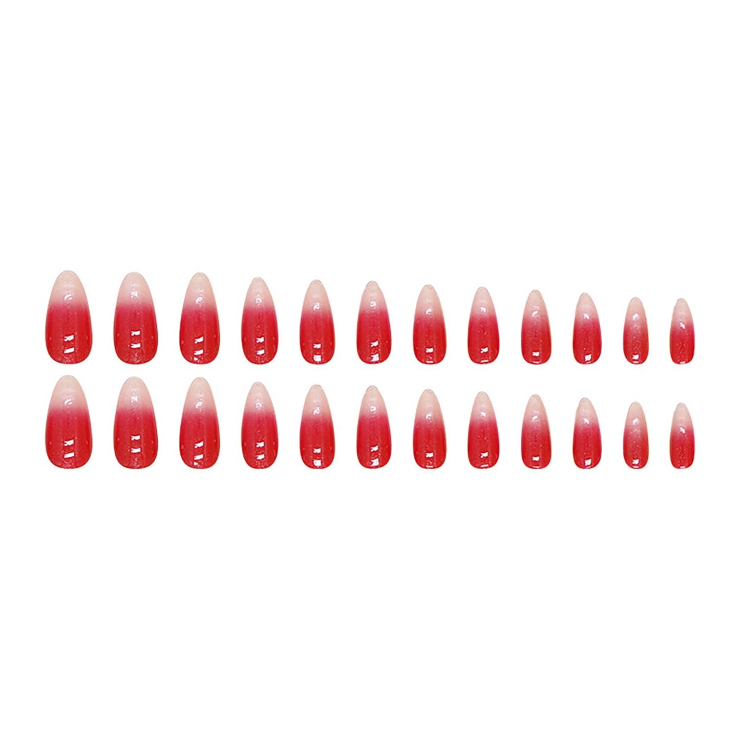 24 Pcs Press on Nails Medium Almond RIICFDD Red Gradation Fake Nails with Cat Eyes Designs Press on Nail Glitter Acrylic Nails Full Cover False Nails for Women and Girls Artificial Nails