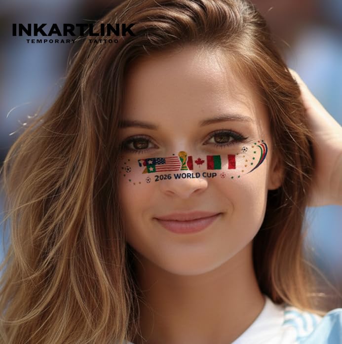 World Cup Face Stickers Waterproof Glitter Temporary Tattoos