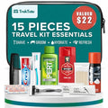 Men's 15-Piece Travel Hygiene Kit with Clear Toiletry Bag