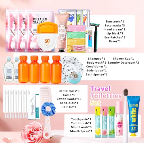44PCS Travel Toiletry Kit with Travel-Size Personal Care & Organizer Bag