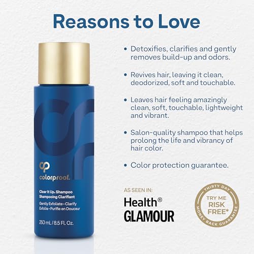 Colorproof Clear It Up Clarifying Shampoo 8.5 Fl. Oz. Shampoo for Color Treated Hair, Coconut & Lemongrass Scent