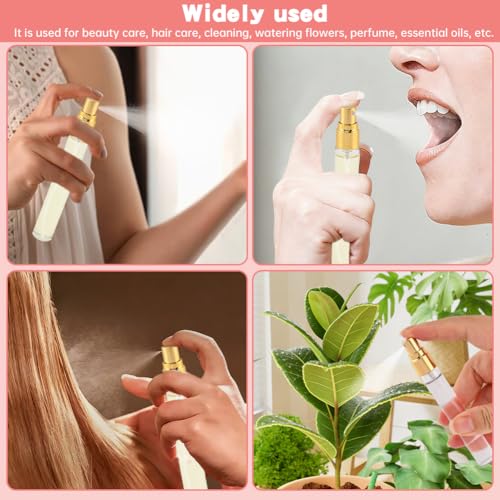 20-Pack 10ml Clear Glass Mist Spray Bottles with Golden Nozzle