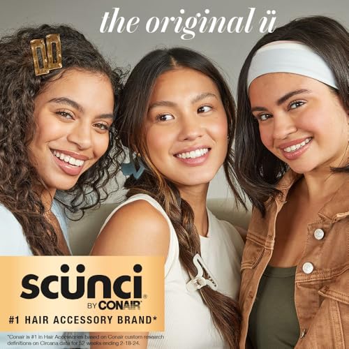 Conair Scunci No-Slip Grip Stay Tight Hair Barrettes - 6 Pack in Gold, Black & Silver