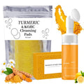 Turmeric Wash and Care Three Piece Set, Turmeric Trio: Facial Wash, Cleansing Mousse & Soap for Skin Care, Turmeric Cleansing Exfoliating Pads, TurmericFace Wash for Face & Body (1Set)