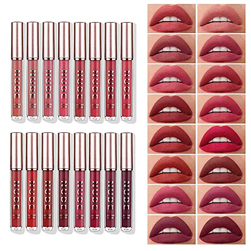 LANGMANNI Matte Liquid Lipstick Set 16Pcs Waterproof Long Lasting