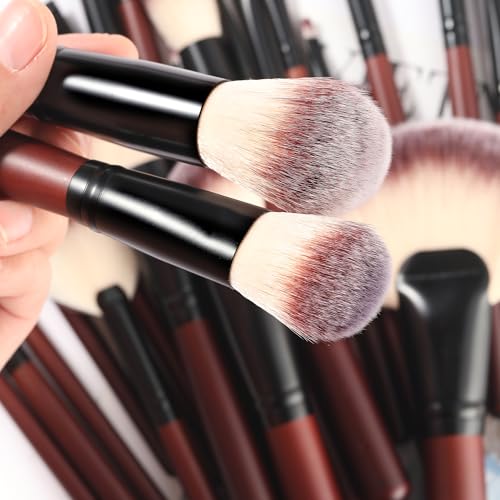 Makeup Brushes Set 26-Piece Makeup Brushes Premium Synthetic Foundation Powder Concealer Blush Eyeshadow Contour Professional Makeup Brush Set with 2 Brush Bags (Makeup brush set)