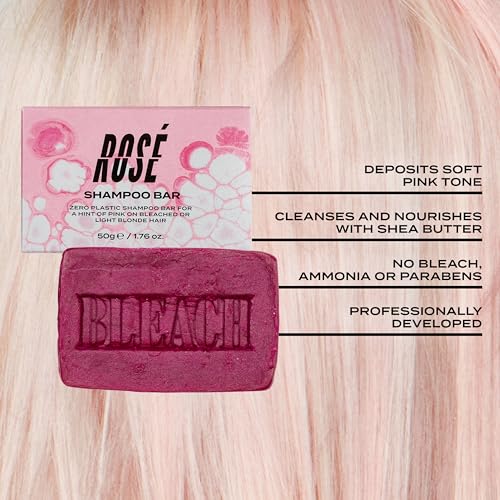 Bleach London Rosé Toning Shampoo Bar - Soft Pink Color Depositing