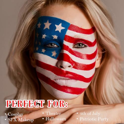 Red White Blue Face Paint Kit with Sponges - 1.01oz