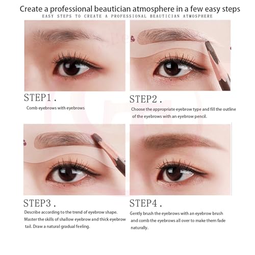 Eyebrow Stencil Template Kit - 10 Reusable Silicone Shapes