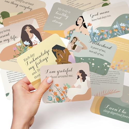 Lulu & You New Mom Affirmation Cards - Gifts for New Moms, New Mama Affirmations - New Mom Essentials Set, Affirmation Cards for Moms - 25 Empowering Postpartum Affirmation Cards