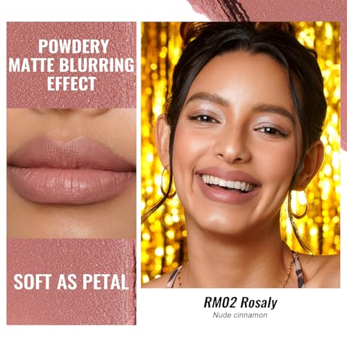 Oulac Pink Nude Matte Lipstick – Silky Velvet Formula