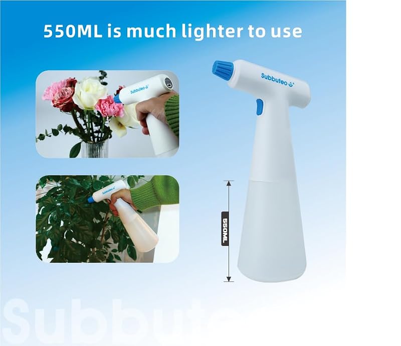 Subbuteo Electric Plant Mister Spray Bottle - 0.55L USB Auto Sprayer