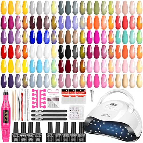 Gel Nail Polish Starter Kit with UV LED Nail Lamp & Base Top Coat