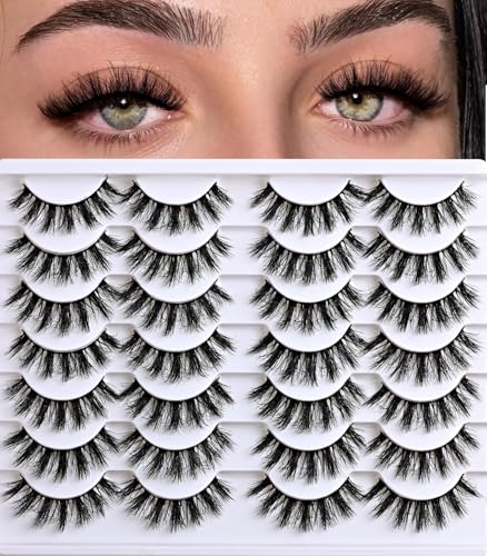 Fluffy Wispy False Eyelashes 14 Pairs | Natural, Reusable Volume Strips