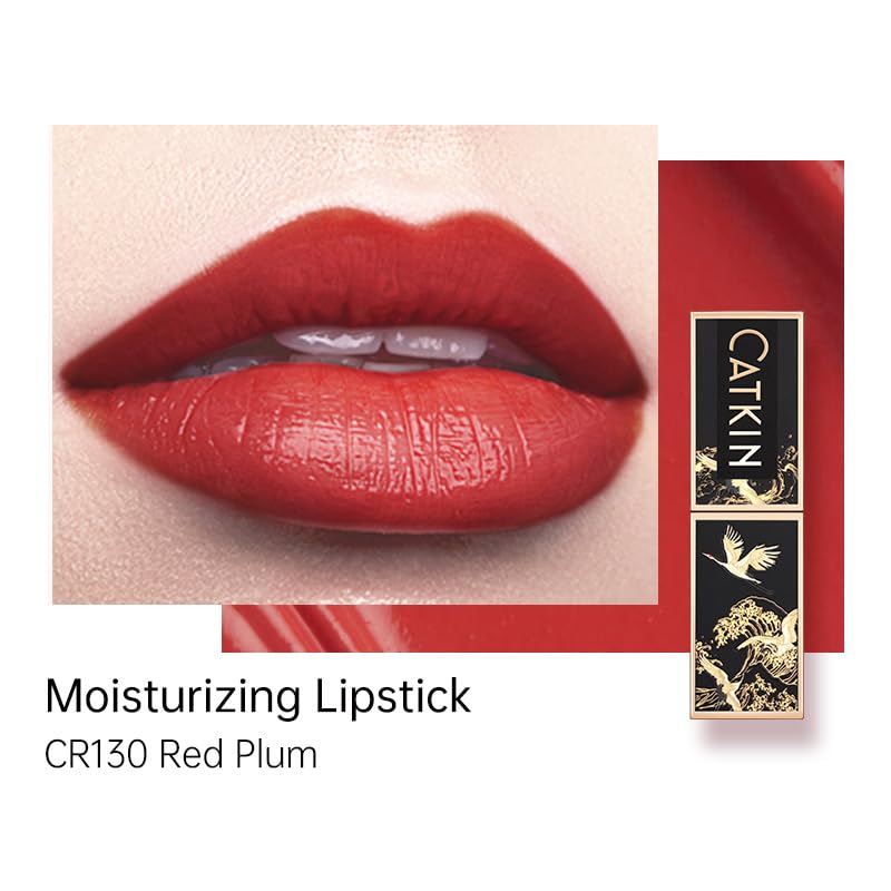 Catkin Rouge Matte Lipstick, Waterproof Long Lasting Satin Moisturizing Silky Smooth Soft 0.13 Ounce 2PCS (157+130)