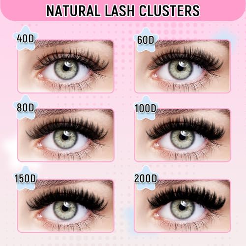 D Curl Lash Clusters Kit - DIY Eyelash Extensions with Bond & Seal