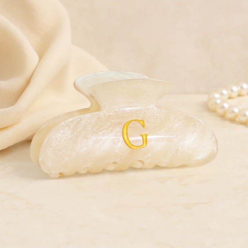Letter A Hair Claw Clip - Monogram Glitter Clip