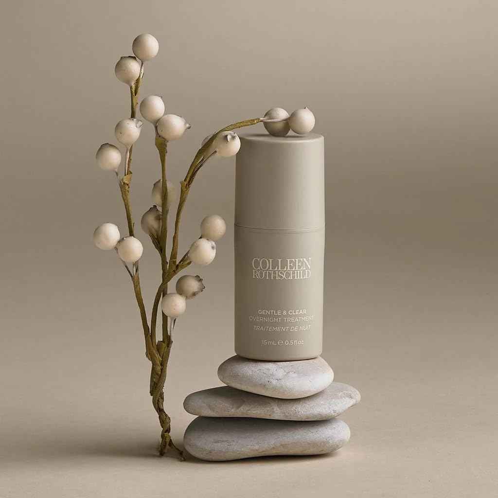 COLLEEN ROTHSCHILD Gentle & Clear Overnight Treatment | For Blemish-Prone, Sensitive & Reactive Skin | Treats & Prevents Breakouts | With Salicylic Acid & Niacinamide | Fragrance-Free (0.5 fl oz)