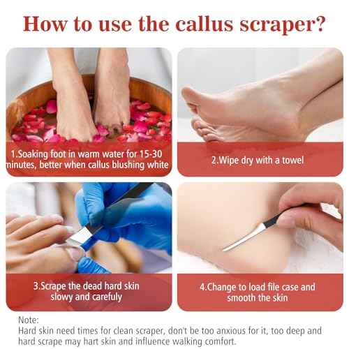 cobee 6 Pcs Ingrown Toenail Removal Kit, Callus Shaver Ingrown Toenail Tool with A Storage Box, Foot Callus Remover Tool Pedicure Knife for Foot Care Dead Skin Corn File Rasp