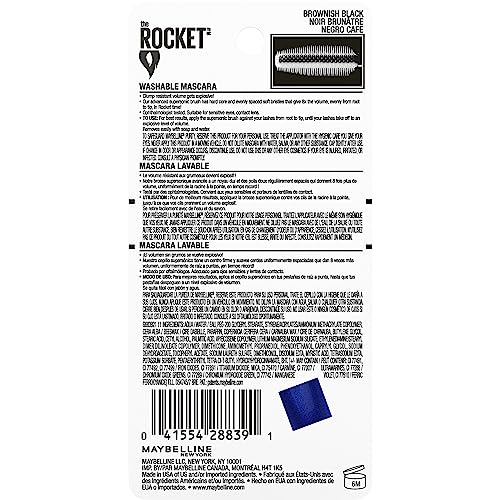 Maybelline Volum' Express The Rocket Washable Mascara, Brownish Black
