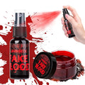 UNIMEIX 1 OZ Fake Blood Spray and 1 OZ Gel Fake Blood Makeup Kit Washable Sfx Makeup for Clothes Mouth Eyes£¬Stage Blood for Halloween Zombie Vampire Cosplay Party